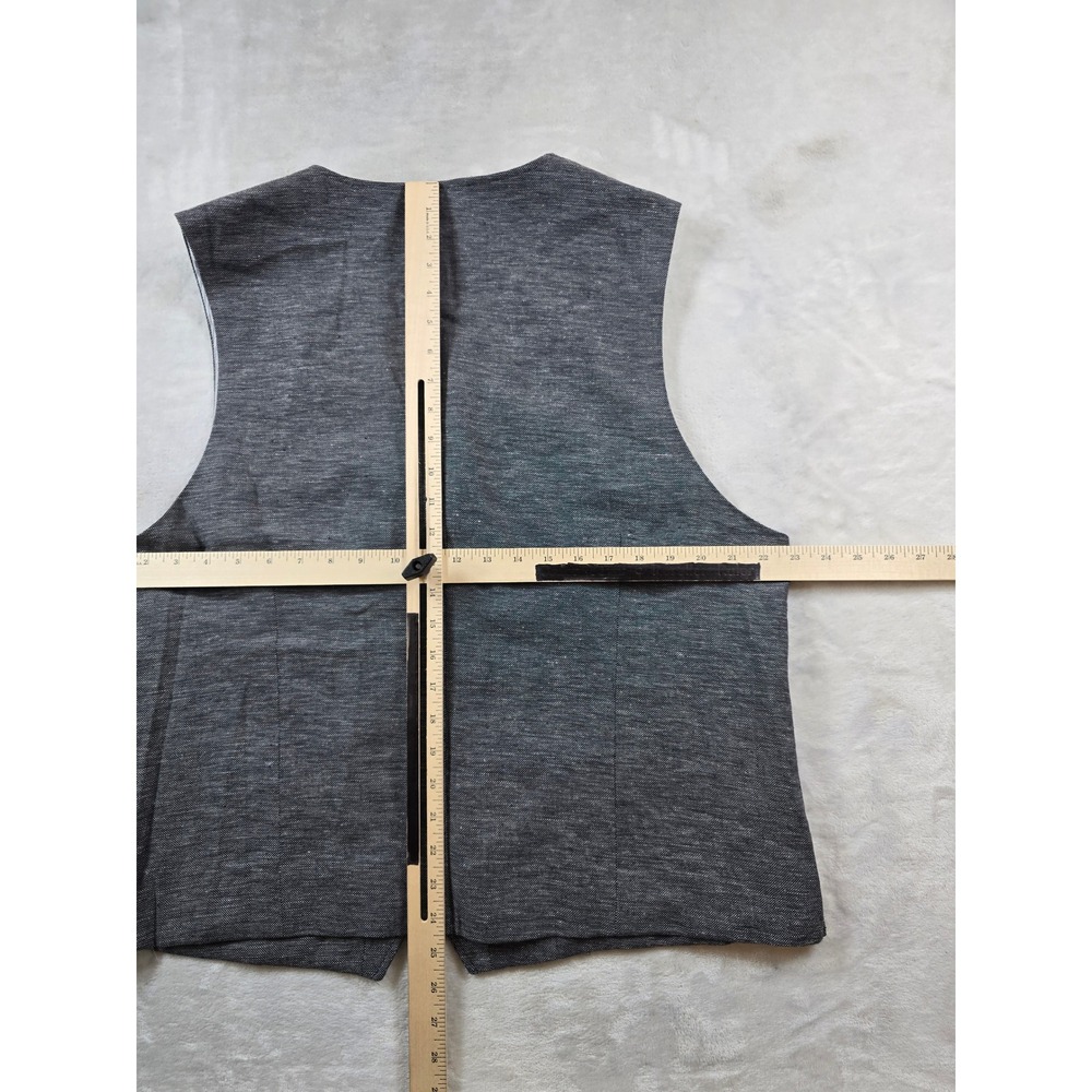 Joseph Abboud Linen Vest Mens XXL Charcoal Grey Cotton Blend Waistcoat NEW - Picture 7 of 8